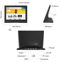 Stylish L Shape 10.1 Inch Android Desktop POS Touch Screen Tablet Restaurant Menu Customer Ordering PC with Dual Speaker