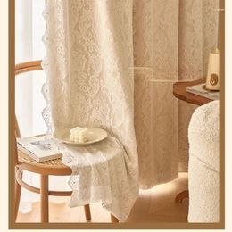 Curtain French Pastoral Double-layer Lace With Head Living Room Bedroom Wave Window Romantic Gauze Blackout