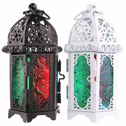Candle Holders Classic Moroccan Decor Windproof Votive Iron Glass Hanging Candlestick Lantern Party Home Wedding