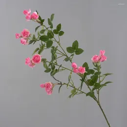 Decorative Flowers No Fading Artificial Maintenance Roses Realistic Non-fade Silk Rose Branch For Home Decor Bright Colors European