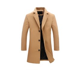 2017 New Fashion Men Casual Trench Coat Mens Long Slim Overcoat Plus Size M-XL5099594