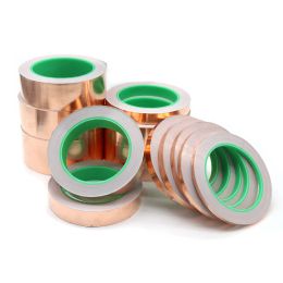 20m/roll Adhesive Conductive Copper Foil Tape 5/6/8/10/15/20/25/30/35/40/45/50/60mm Single/Double Sided Electrical Repair Tapes