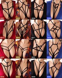 Harness Bra Women Strappy Sexy Crop Top Elastic Lingerie Pentagram Body Cage Punk Gothic Adjust waist Belt Party Rave Clothing9729452
