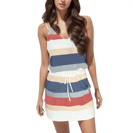 Casual Dresses Striped Women's Summer Dress Vest Sleeveless Loose For Women Beach Holiday Party Wear Ladies