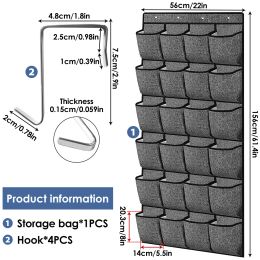 24 Pockets Shoes Organizer Rack Hanging Bags Wall Mounted Shoe Holder Hanging Over the Door Behind Closet Organizer Storage Bag