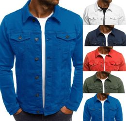 Men039s Jackets 2021 Mens Denim Jeans Jacket Slim Fit Button Pocket Coat Men Male Autumn Classic Retro Vintage Black Blue Washe4446109