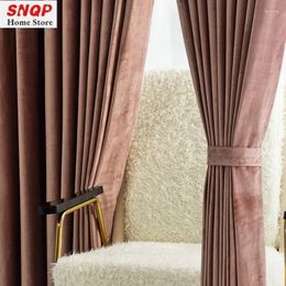 Curtain Fashion Simple Blackout Luxury Curtains For Living Room Bedroom Dining Elegant Solid Colour Home Decoration Thickened Velvet