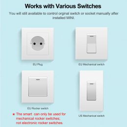 16A Mini Smart Wifi DIY Switch Supports 2 Way Control, Smart Home Universal Module, Works with Alexa Google Home Smart Life App