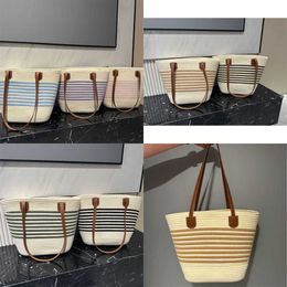 Beach Bags Ladies Versatile and Simple One Shoulder Straw Woven Bag High Capacity Tote Women's Vacation