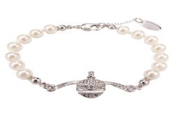 Charm Bracelets Saturn layer pearl Queen bracelet with logo lobster clasp designer luxury bangles cjeweler bijoux for mens womens7271795