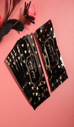 Gift Wrap 200pcslot Candy Wrapper Golden Triangle Black Background DIY Handmade Wedding Sugar Packaging Plastic Bag Wrappers4995207