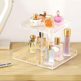 Storage Boxes Functional Acrylic Makeup Tray Cosmetics Holder For Beauty Enthusiasts