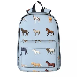 Backpack USA Horse Breeds Pattern Backpacks Large Capacity Student Book Bag Shoulder Travel Rucksack Waterproof Children School