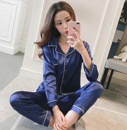 Pajamas For Women Silk Pajama Set Satin Sexy Pyjamas Women Sleep Lounge Pijama Nightie Sleepwear Suit Plus Size Home Clothes16522742