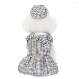Dog Apparel 2Pcs/Set Fashion Pet Skirt Elegant Decorative Breathable Stap Dress Cap Kit