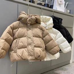 Down Coat Parkas Children Clothing Cotton Korean Winter Boys Girls Warm Thick Baby Soild Outerwear Hooded Button Pocket