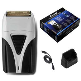 Electric Shavers Kemei 3383 Powerful Rechargeable Electric Shaver Hair Beard Stubble Facial Electric Razor For Men Bald Head Shaving Machine Q240525