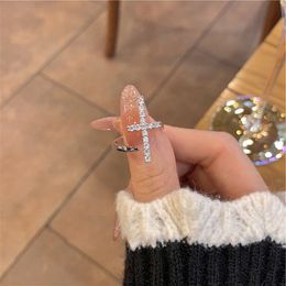 Unique Cross Finger Ring Lab Diamond 925 sterling silver Party Wedding band Rings for Women Bridal Statement Birthday Jewellery Wahob