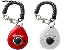 1pc pet cat dog training clicker plastic new dogs click trainer aid adjustable wrist strap sound key 10 colors9584992