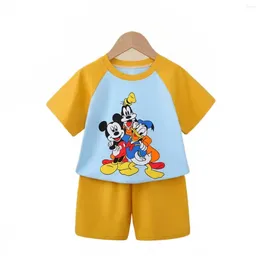 Clothing Sets 2-4year Kids Boys Girls Summer Leisure Cartoon Short Sleeve T-Shirt Tops With Shorts Toddler Baby