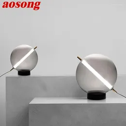 Table Lamps AOSONG Contemporary GlassTable Lamp Nordic Fashionable Living Room Bedroom Creative LED Decoration Desk Light