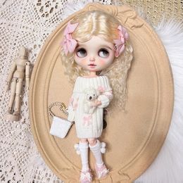 doll clothing sweater dress set handmade 28-30cm OB22 OB24 AZONE dress used for Brythe doll accessories 240521