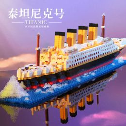 1800+PCS Building Block Toy Titanic 3D Model Mini Diamond Bricks Gift Chinese Traditional Famous Architecture Garden