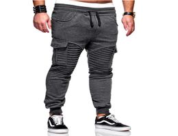 Mens Pants Harem Joggers Sweat Elastic String Cuff Drop Crotch Biker Trousers For Men 5 Colour S3XL Size5223196