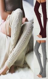 Women Winter Crochet Knitted Stocking Leg Warmers Boot Thigh High Socks Fancy5485278
