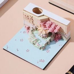 Handmade Crafts 3D Carving Sticky Notes Message Paper Self Sticky 3D Sticky Notepad Adhesive Hand-tear Diy Memo Note Paper