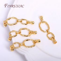 18K Gold Plated Double Loops Connector Clasps For Bracelet Necklace Making,Beads Clasps Fastener DIY Handmade Jewellery Findings