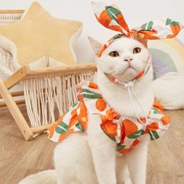 Dog Apparel Pet Dress Nice-looking Attractive Printing Fine Workmanship Lightweight Fabric Charming Flower Printed Clothing For Daily