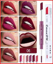 6 Colours CmaaDu lip linerlipstick 2 in 1 Double Head Lip Pencil Lipgloss 6 Colours Lip Gloss9027873
