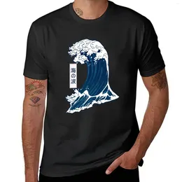 Men's Polos Japanese Style Wave Painting Ocean Cartoon Anime Manga Sea Waves T-Shirt Kawaii Clothes Men T Shirts