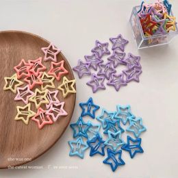 10pcs Colorful Star BB Hair Clips Y2K Women Grils Cute Metal Star Hairpin Side Barrettes Hair Grip Headwear Hair Accessories New