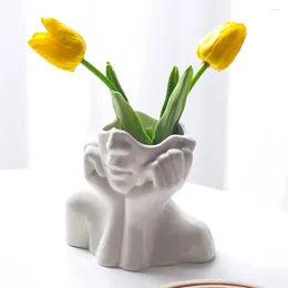 Vases Ceramic Flower Arrangement Gift Potted Supplies Bedroom Decoration Women Body Vase Pot Planter Home Decor Plant