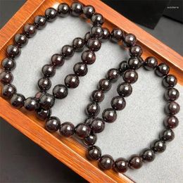 Link Bracelets 9MM Natural Garnet Bracelet Women Man Charm Bangles Healing Reiki Yoga Meditation Friendship Gift 1PCS