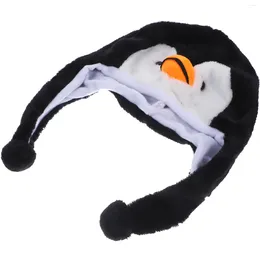 Berets Adorable Animal Hat Plush Ski Style Cartoon Earflap Hood For Children Adults (Penguin)