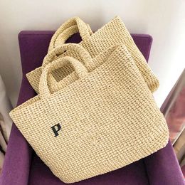 Womens S Straw Raffias Crochet Tote Beach Mens Top Quality Weave Shop Handbag 10a Weekender Clutch Crossbody Designer Triangle Shoulder Fashion Bag