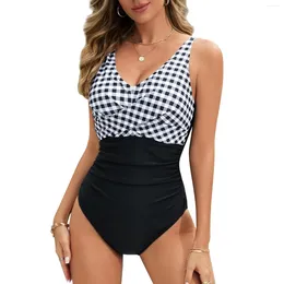 Women's Swimwear One Piece Swimsuit Sexy Push Up Women Plus Size Vintage Tummy Control Monokini Swimming Suit