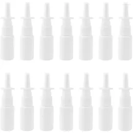 Storage Bottles 20pcs 10/20/30/50ml White Plastic Empty Refillable Mist Nasal Spray Atomizers Makeup Water Container For Travel Outdoor