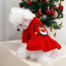 Dog Apparel Dress-up Lightweight Cartoon Deer Pattern Pet Dogs Skirt Clothing For Festival