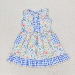 Clothing Sets Toddler Girl Cute Dress Short Sleeve Summer Baby Girls Rustic Floral Sleeveless Dresses Children Boutique Kid Clothes