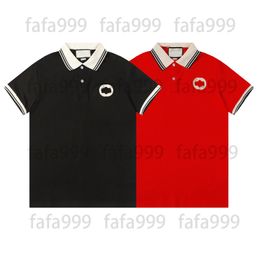 mens lapel polos designer t-shirt luxury women t shirt classic embroidery Letter short sleeve black red patchwork stripe sleeve casual cotton tshirt tee tops