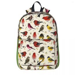 Backpack North American Finches Backpacks Large Capacity Student Book Bag Shoulder Travel Rucksack Waterproof Children School