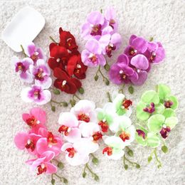 Decorative Flowers 4 Heads Silk Butterfly Artificial Flower For Home Decor Wedding Christmas Gifts Box