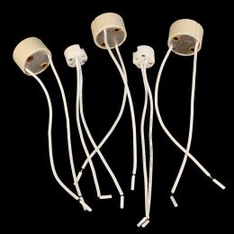 5Pcs GU5.3 GU10 Lamp Holder Bulb Base With Wire Ceramic Halogen Light Lamp Holder Wire Connector Socket 12V - 250V Led Light