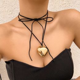 Out Schmuck Ziehen Sie ein verstellbares Wachsfaden -Halsnack mit einfacher und personalisierter Big Love Anhänger Halskette