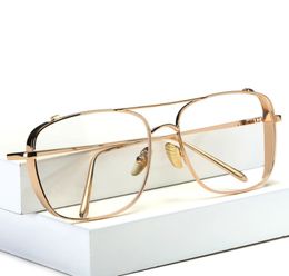 Whole style luxury sunglasses for men square clear lens glasses rim full frame oversized vintage gold silver metal sunglasses9768512