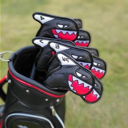 Other Golf Products 9PcsLightweightWaterproofFaux Leather Club Covers Shark Shape Iron Head Covers Accessories 230103 Etwca